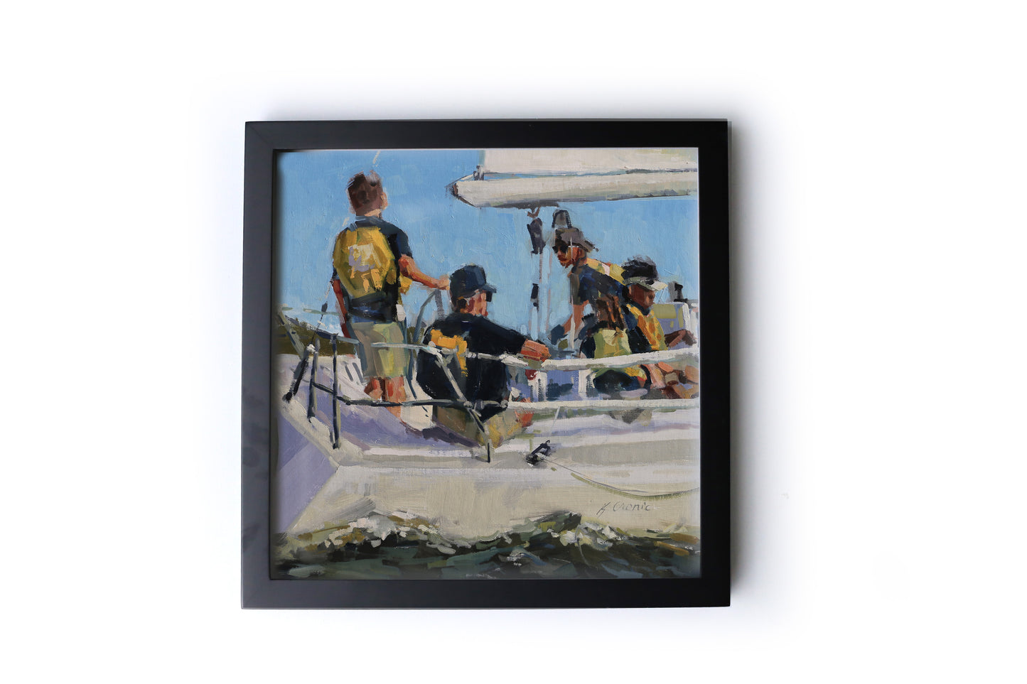 Prepare to Tack | 12"x12" Original Framed Oil Painting