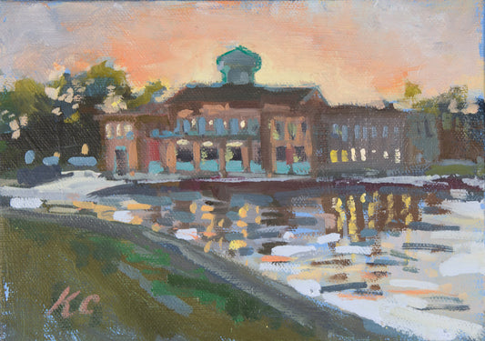 Hubbard Hall Study | 5"x7" Original Oil on Canvas (Framed)