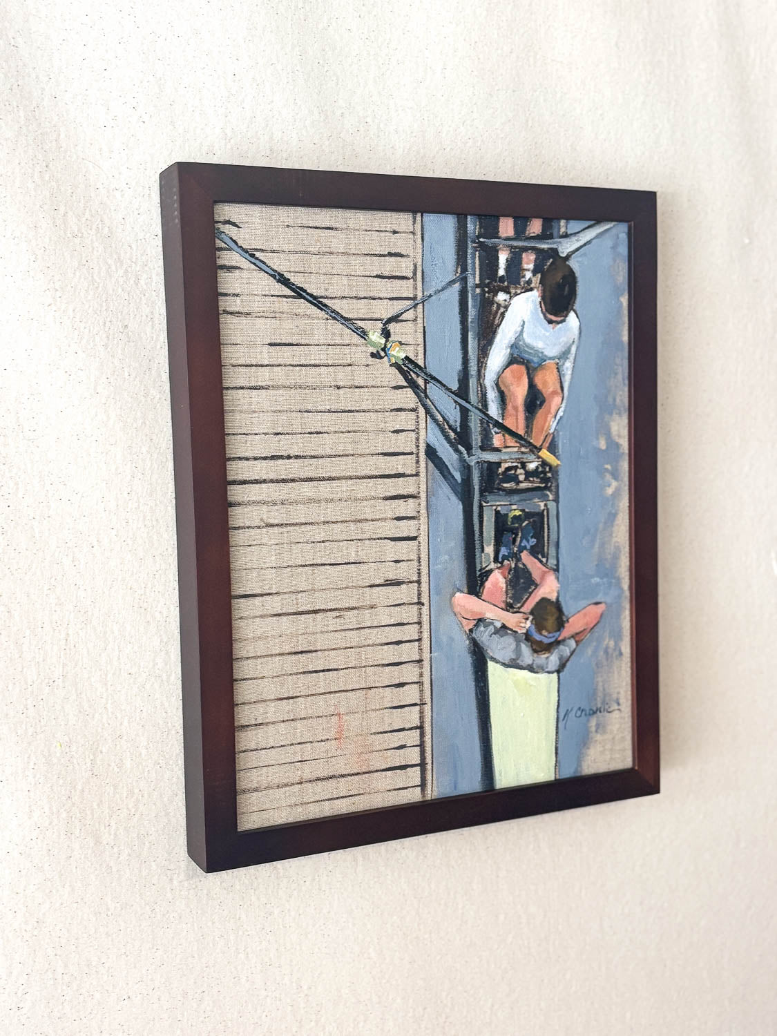 Tying In and Gearing Up | 14"x11" Original Oil on Panel (Framed)