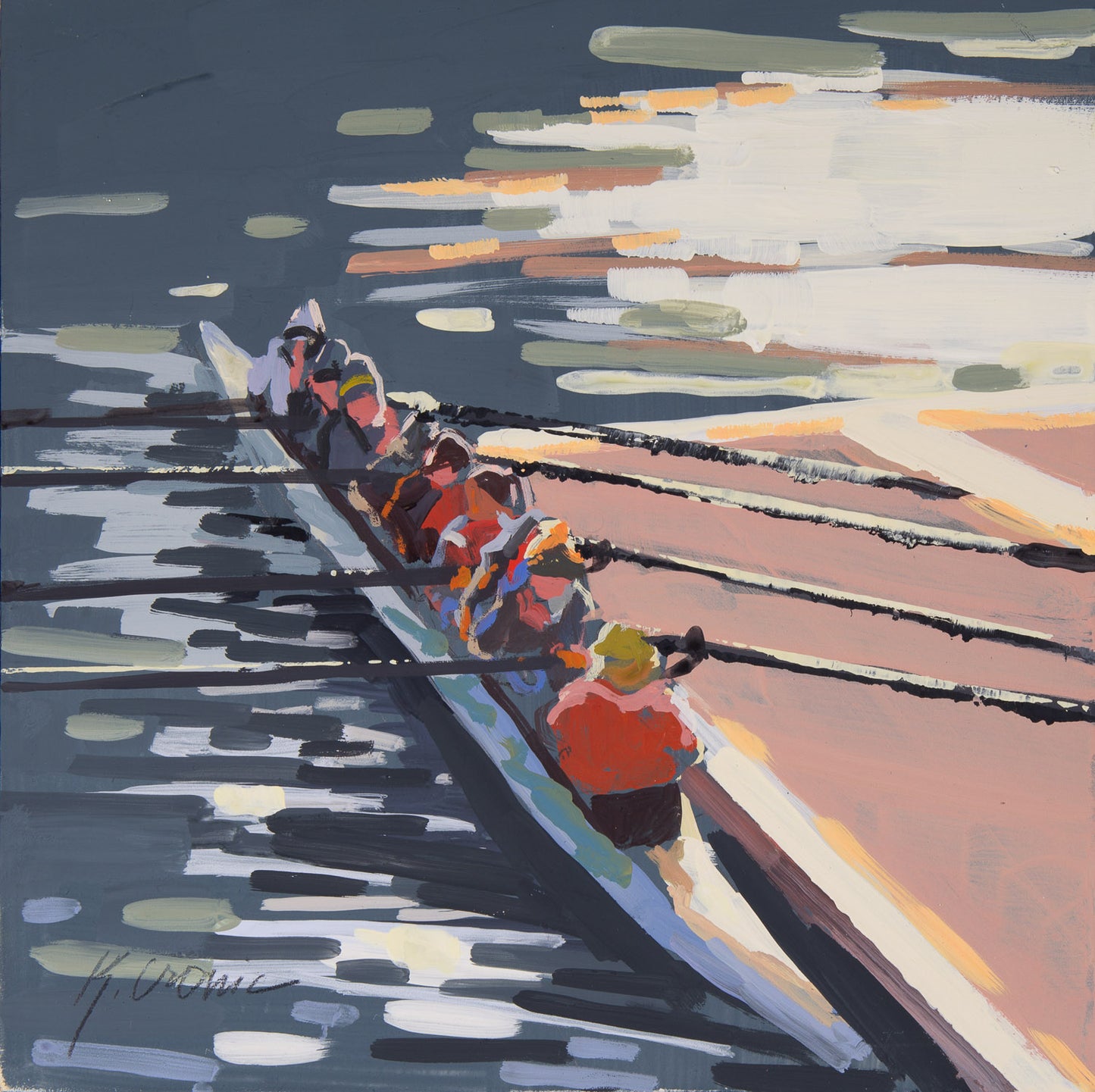 Cast Off | 8"x8" Original Goauche on Board