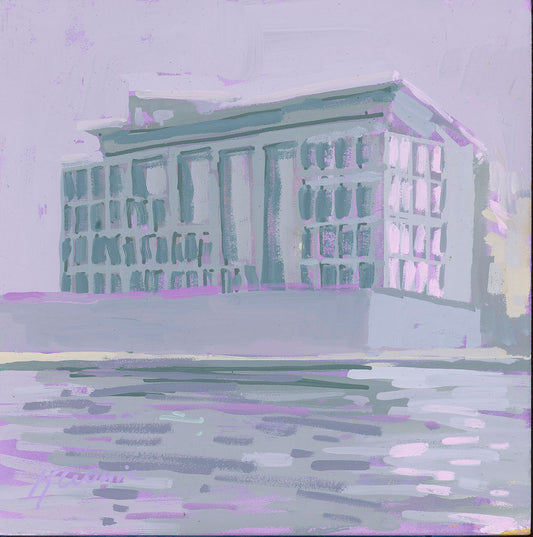 Lilac Hopper Hall | 8"x8" Original Unframed Acrylic Painting