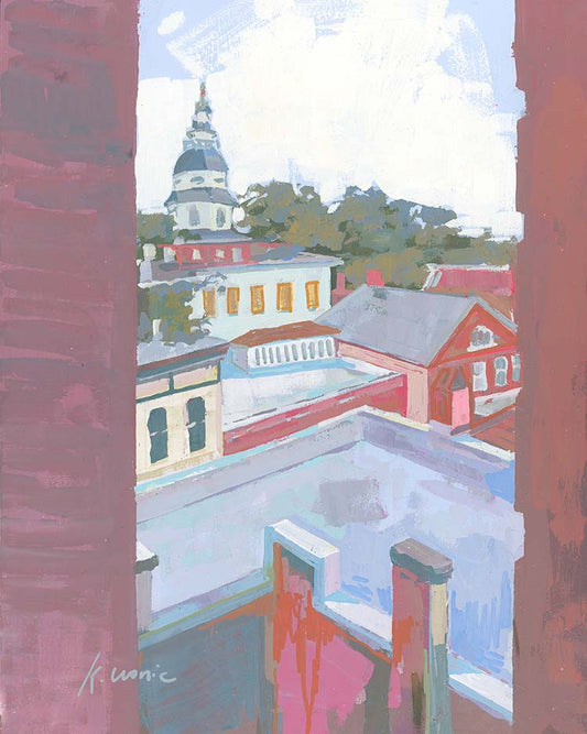 Peekaboo Statehouse 2 | 11"x14" Original Unframed Acrylic Painting