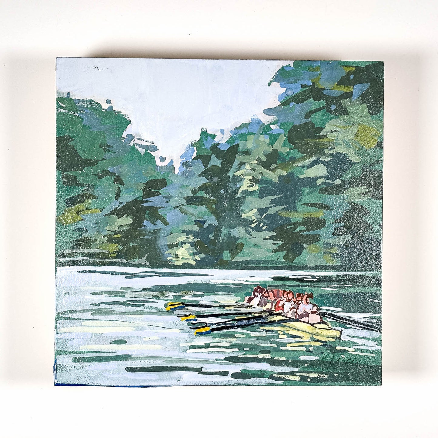 Spa Creek | 8"x8" Original Goauche on Board