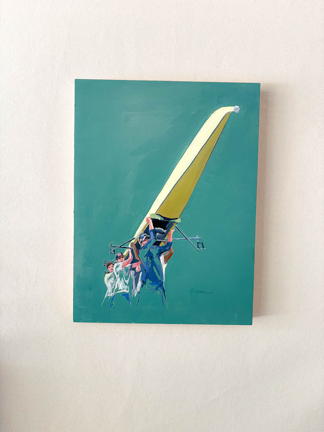Split to Shoulders | 24"x18" Original Goauche on Board
