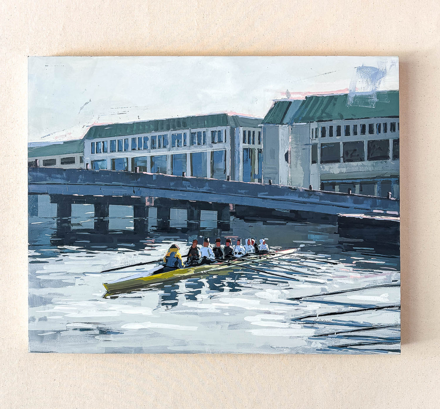 Under the Bridge | 24"x30" Original Gouache on Board