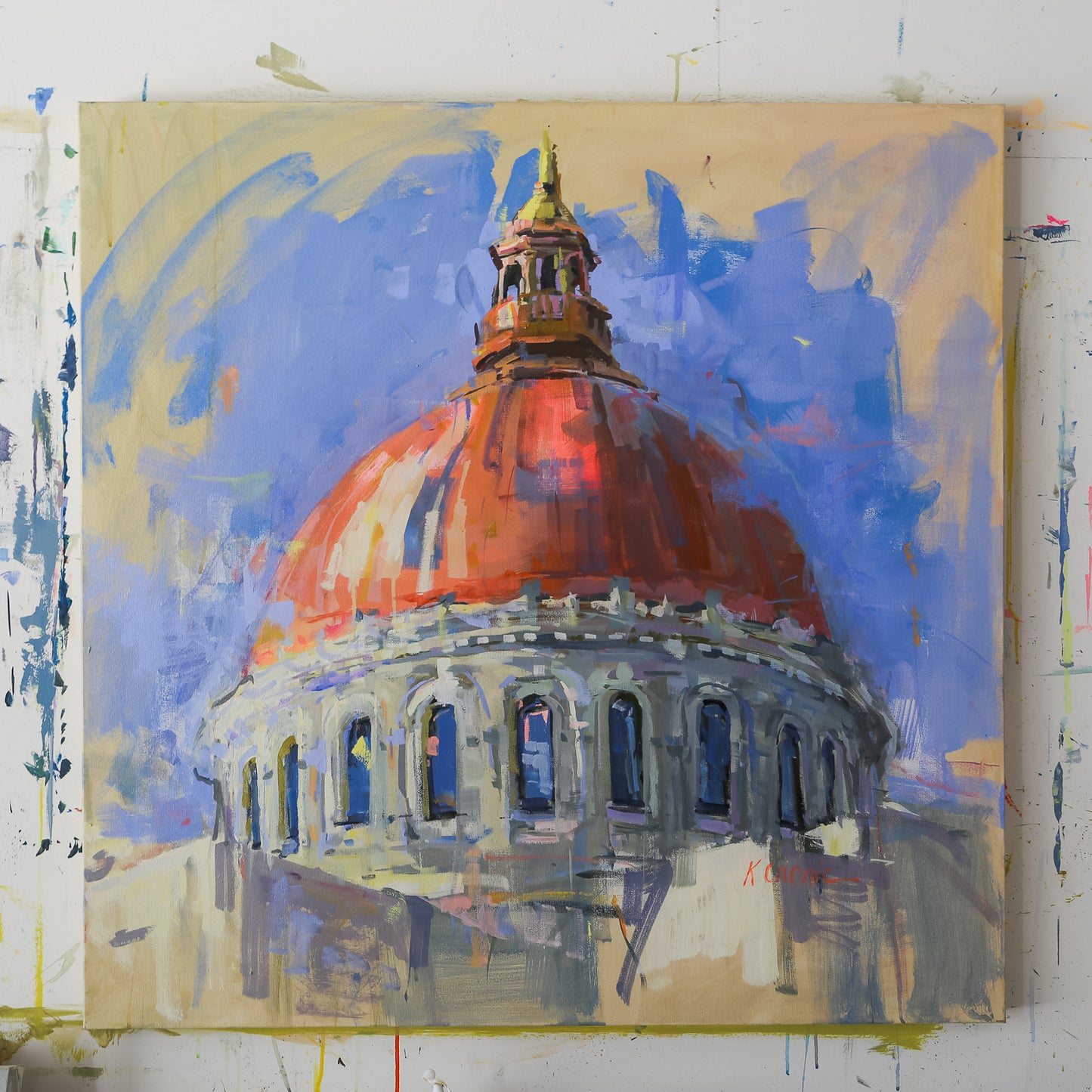 Copper Dome | 36"x36" Original Unframed Acrylic Painting