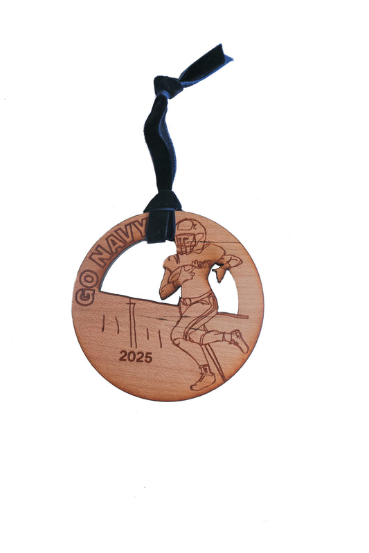 2025  Dated  Navy Football Signature Ornament