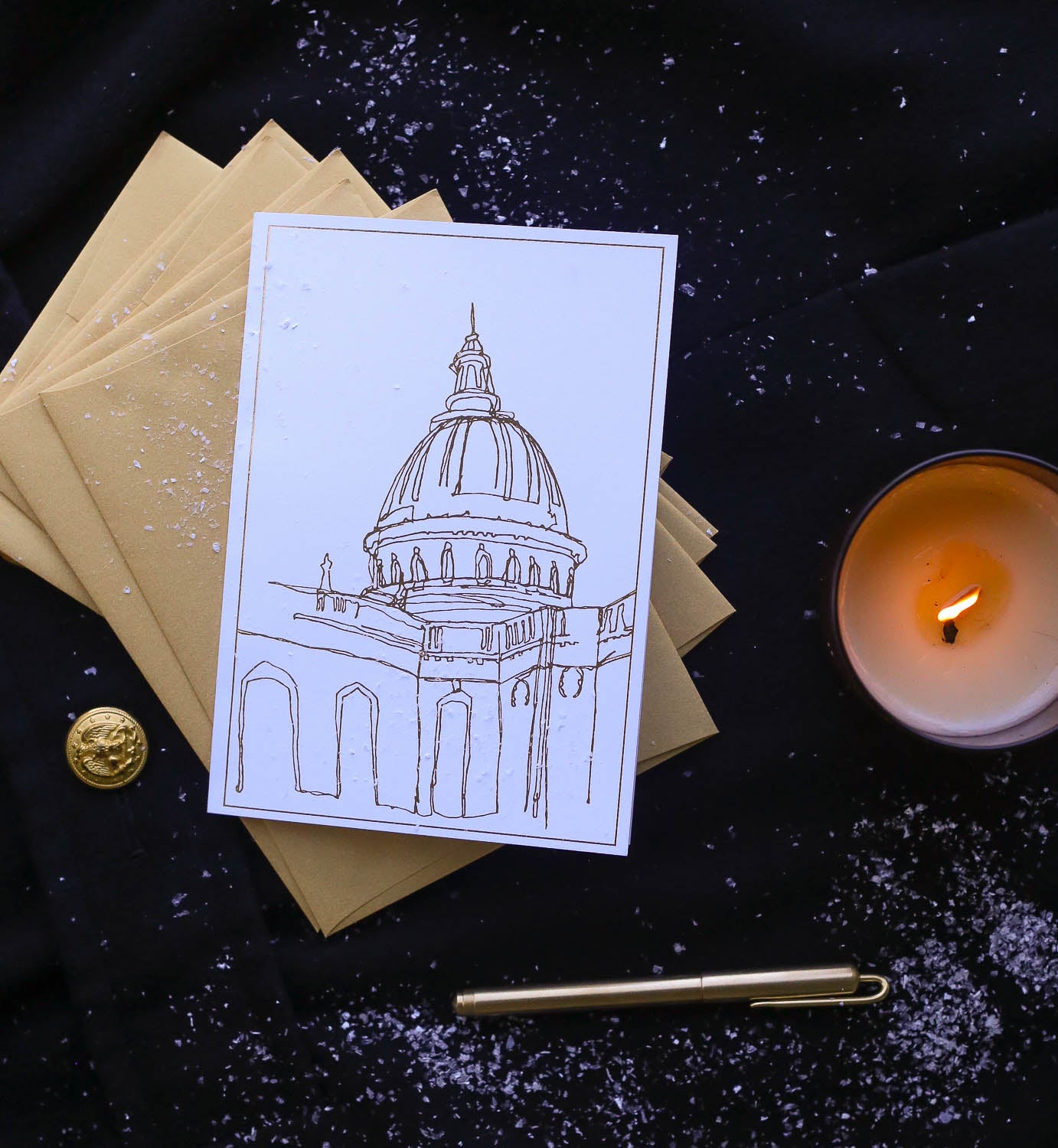 Gold Foil Chapel Cards | Set of 8 Cards