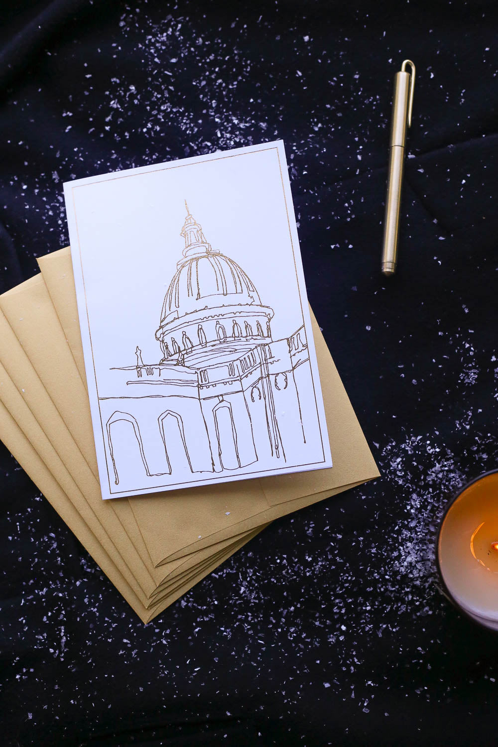 Gold Foil Chapel Cards | Set of 8 Cards