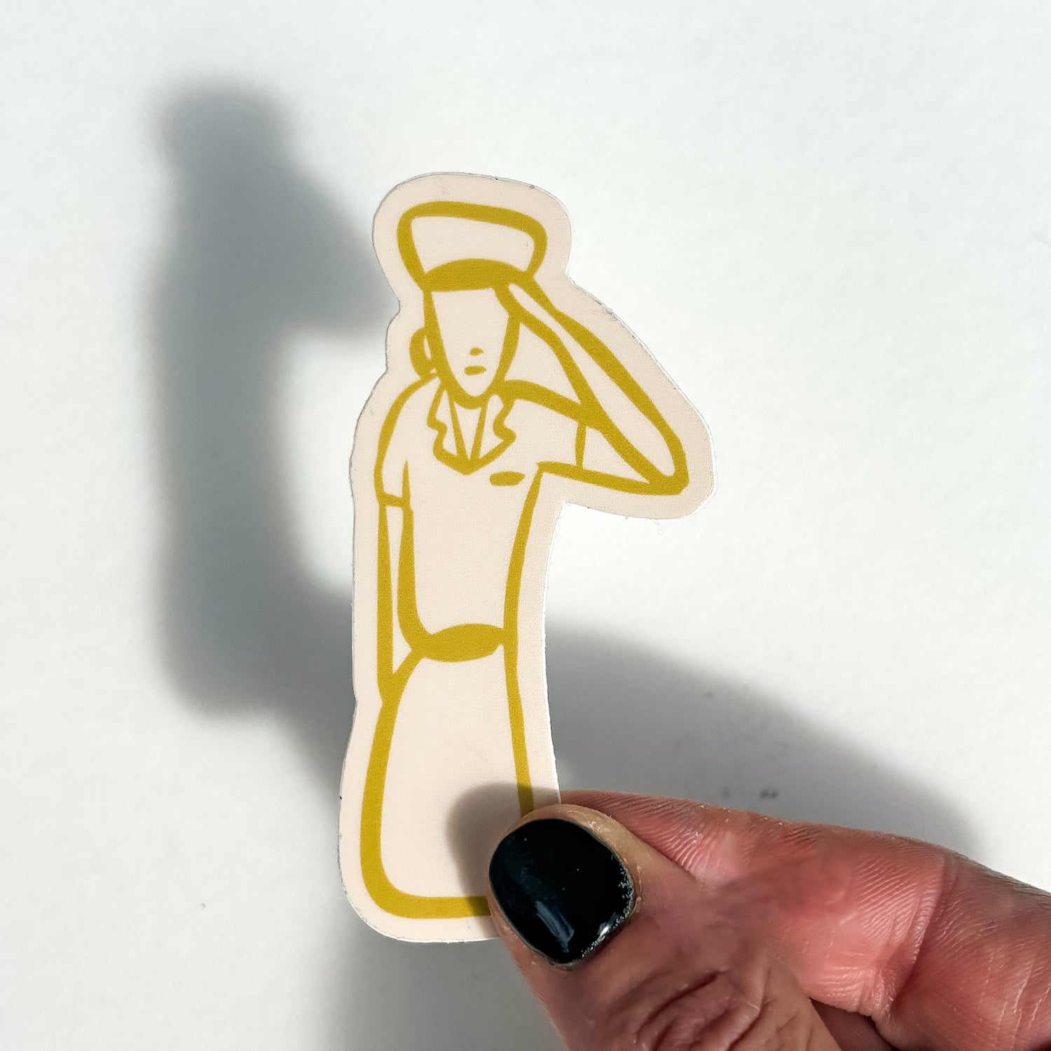 Female Salute Sticker – Easel on Stribling Shop
