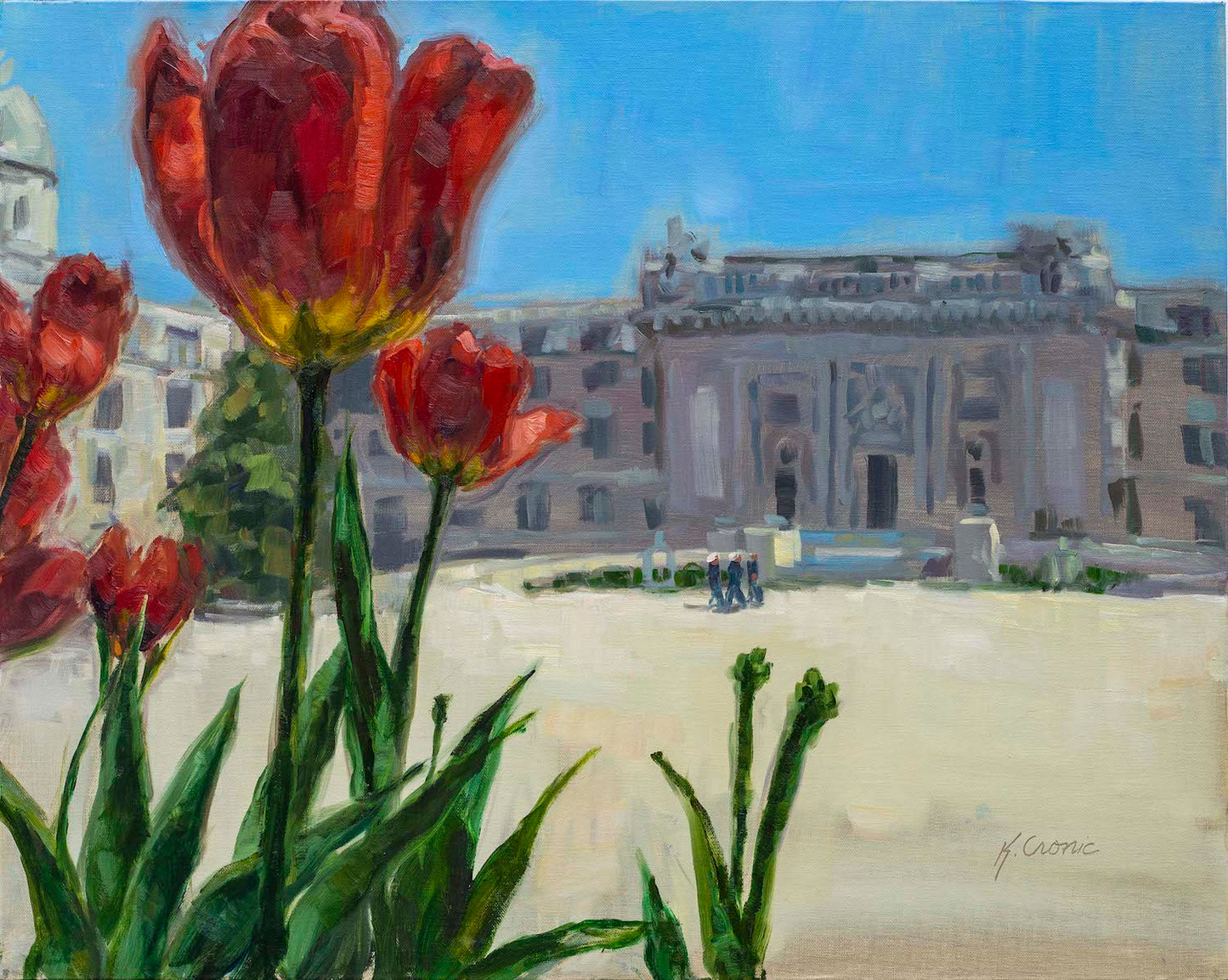 Tulips in T-Court | Fine Art Paper Print