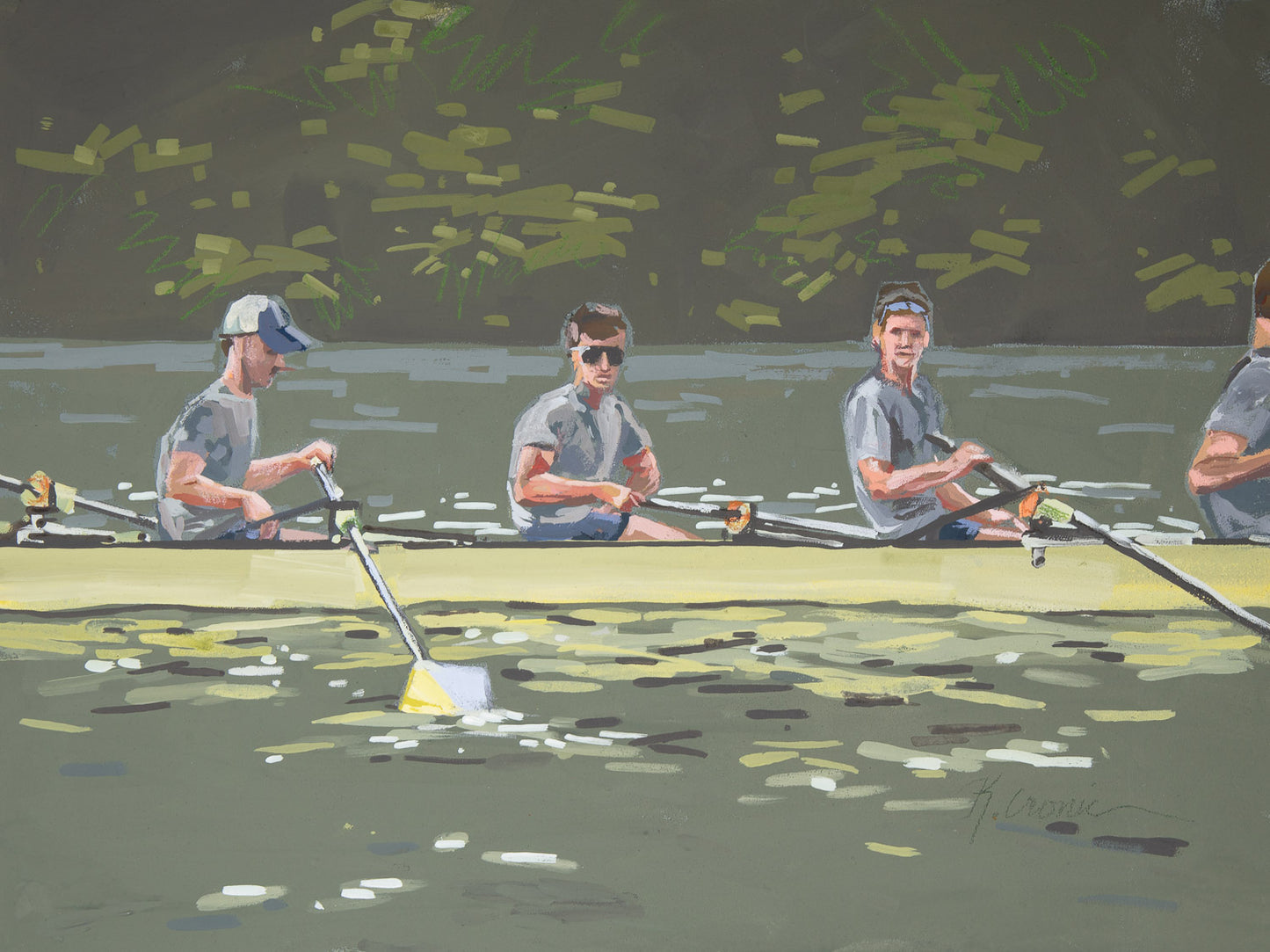 A Pause on Spa Creek | 12"x16" Original Goauche on Board