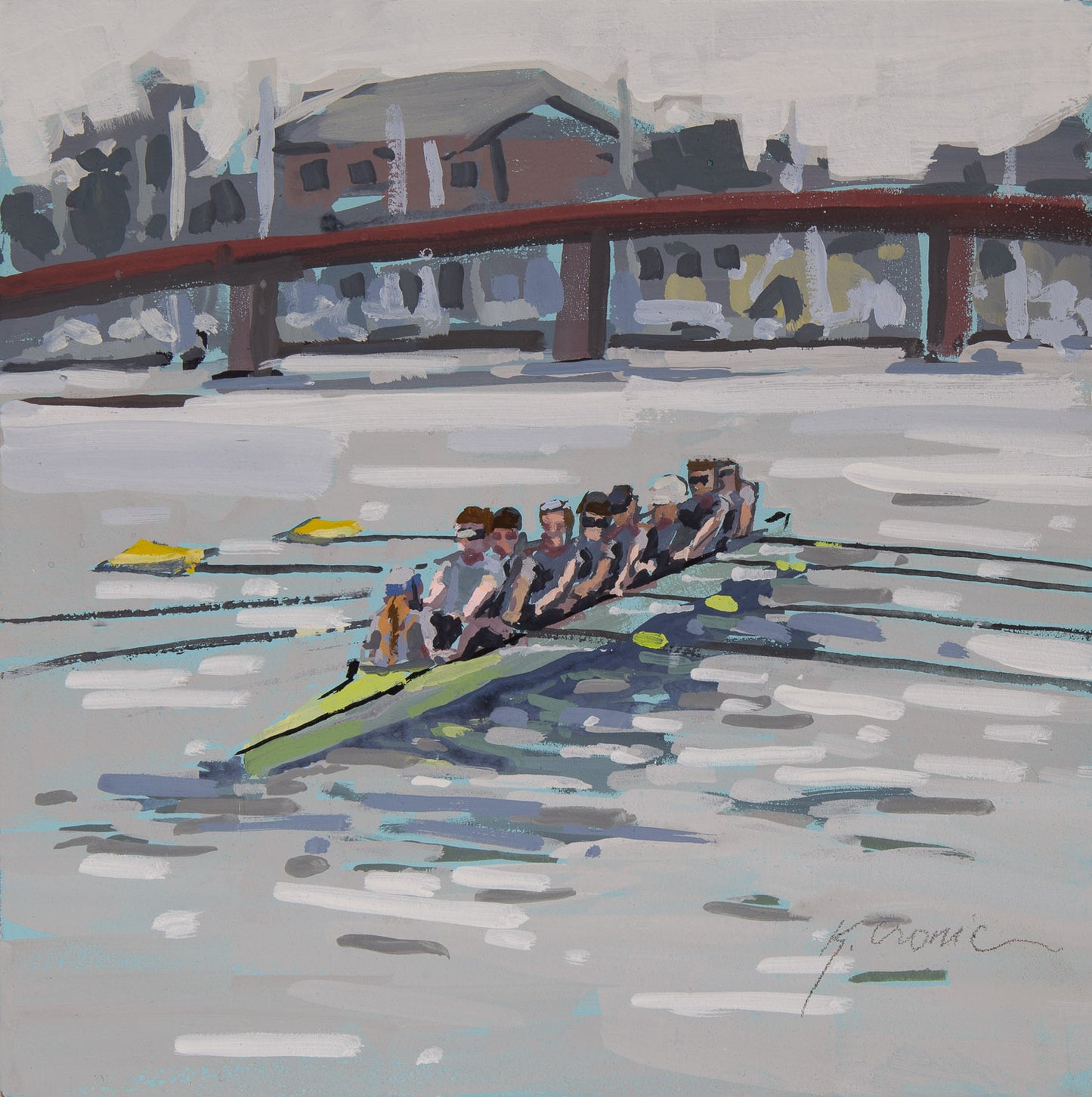 Eastport | 8"x8" Original Goauche on Board