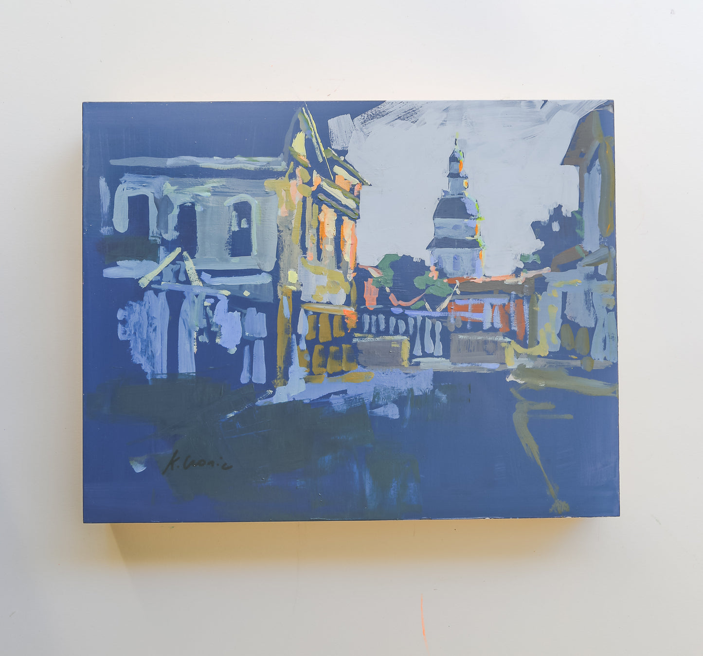 Glimmer on Maryland Ave 2 | 11"x14" Original Unframed Acrylic Painting