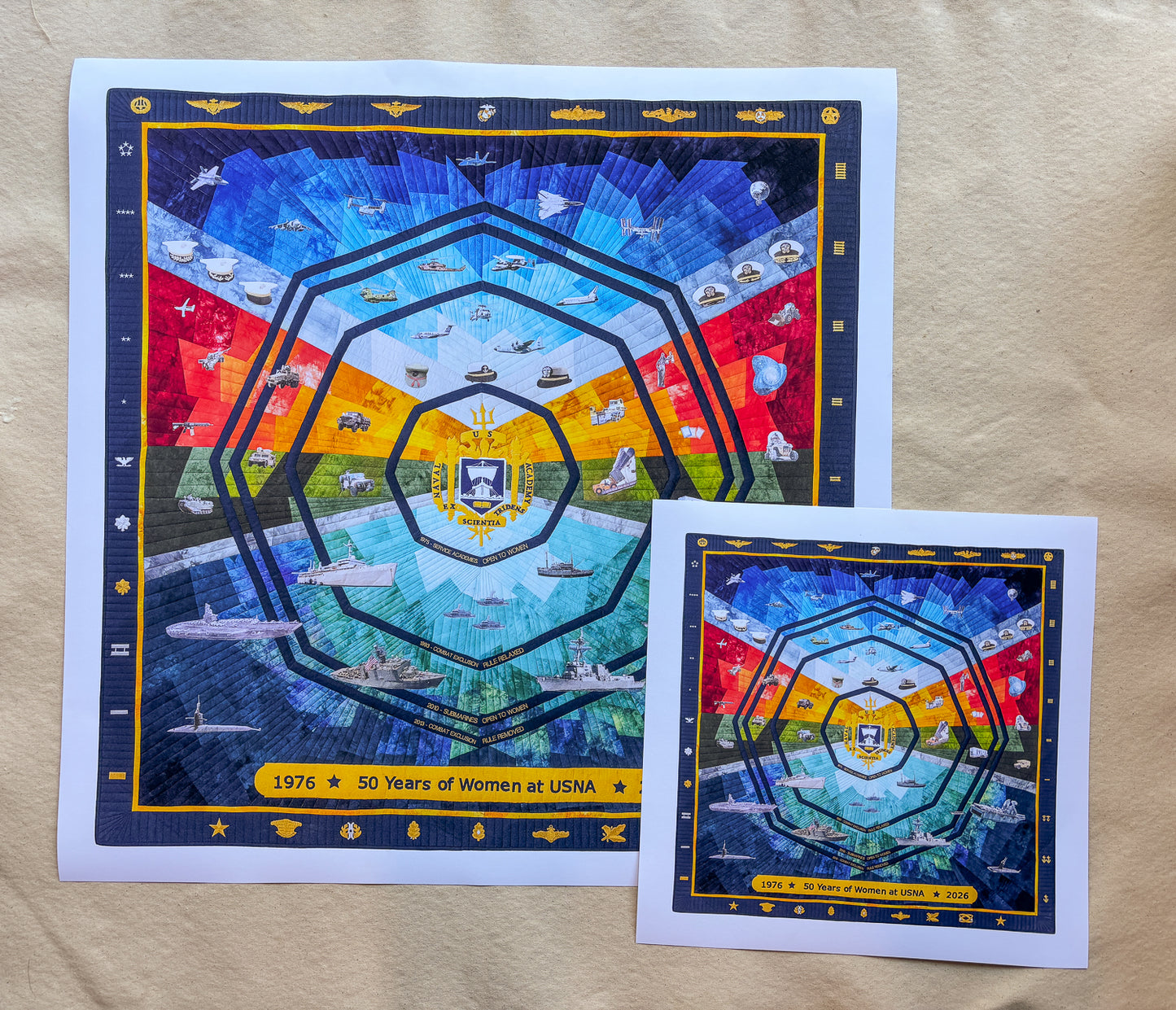 USNA 50 Years of Women Quilt | Fine Art Paper Print