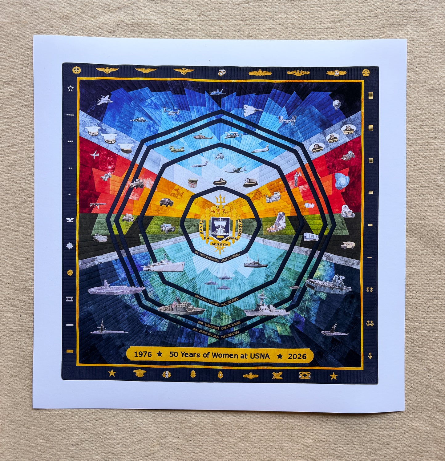 USNA 50 Years of Women Quilt | Fine Art Paper Print