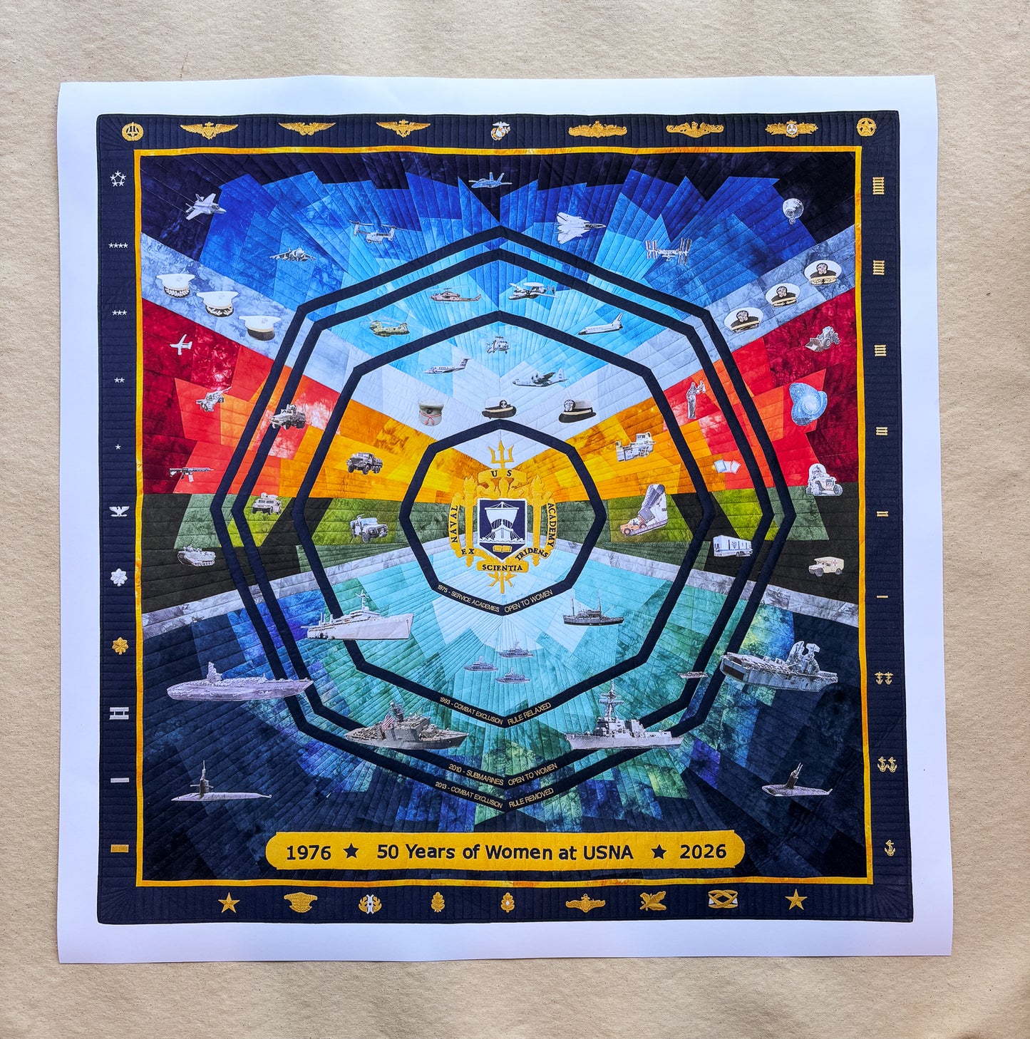 USNA 50 Years of Women Quilt | Fine Art Paper Print