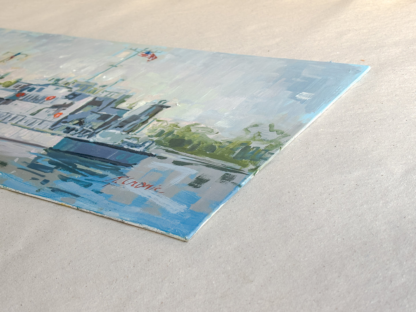 Tailgating YP | 12"x24" Original Oil on Panel