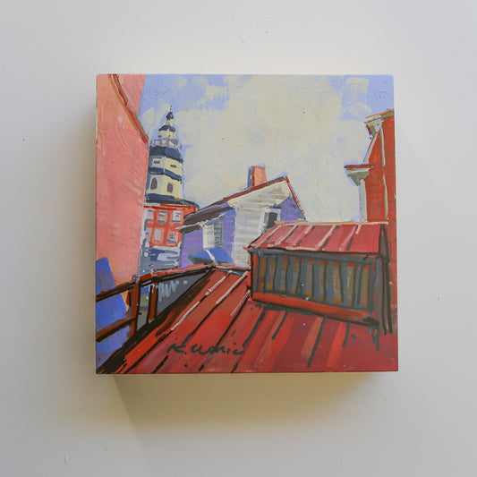 Peekaboo Statehouse 1 | 8"x8" Original Unframed Acrylic Painting