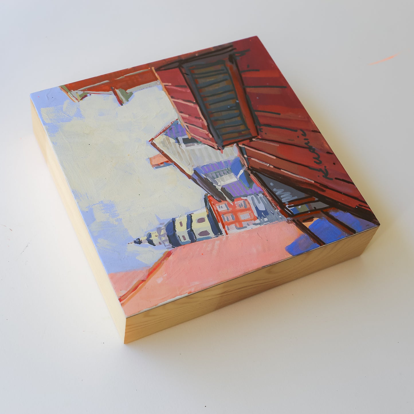 Peekaboo Statehouse 1 | 8"x8" Original Unframed Acrylic Painting